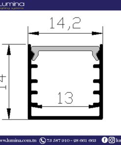 Alternative view of PROFILÉ APPARENT ALUMINUIM 3 Mètres couleur noir PXG-1414M-BK