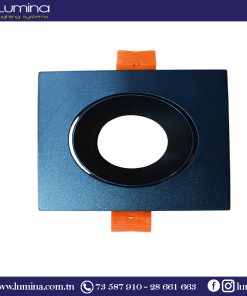 Spot encastrable Aluminium Carré Noir orientable 90mm 608S-1F-BK