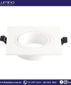 Alternative view of Spot encastrable polycarbonate orientable Carré blanc INDIRECTE 93mm S21-01-WH