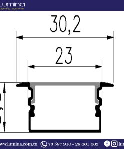 PROFILÉ ENCASTRABLE ALUMINUIM 3 Mètres couleur naturelle PXG-205-1B