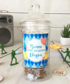 Alternative view of Bonbonnière papa carreau – 10x Nougats – 10x Caramel – “Bonne fête des pères Papa”