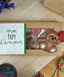 Alternative view of Oursons au chocolat au lait x3 “mon papy d’amour”