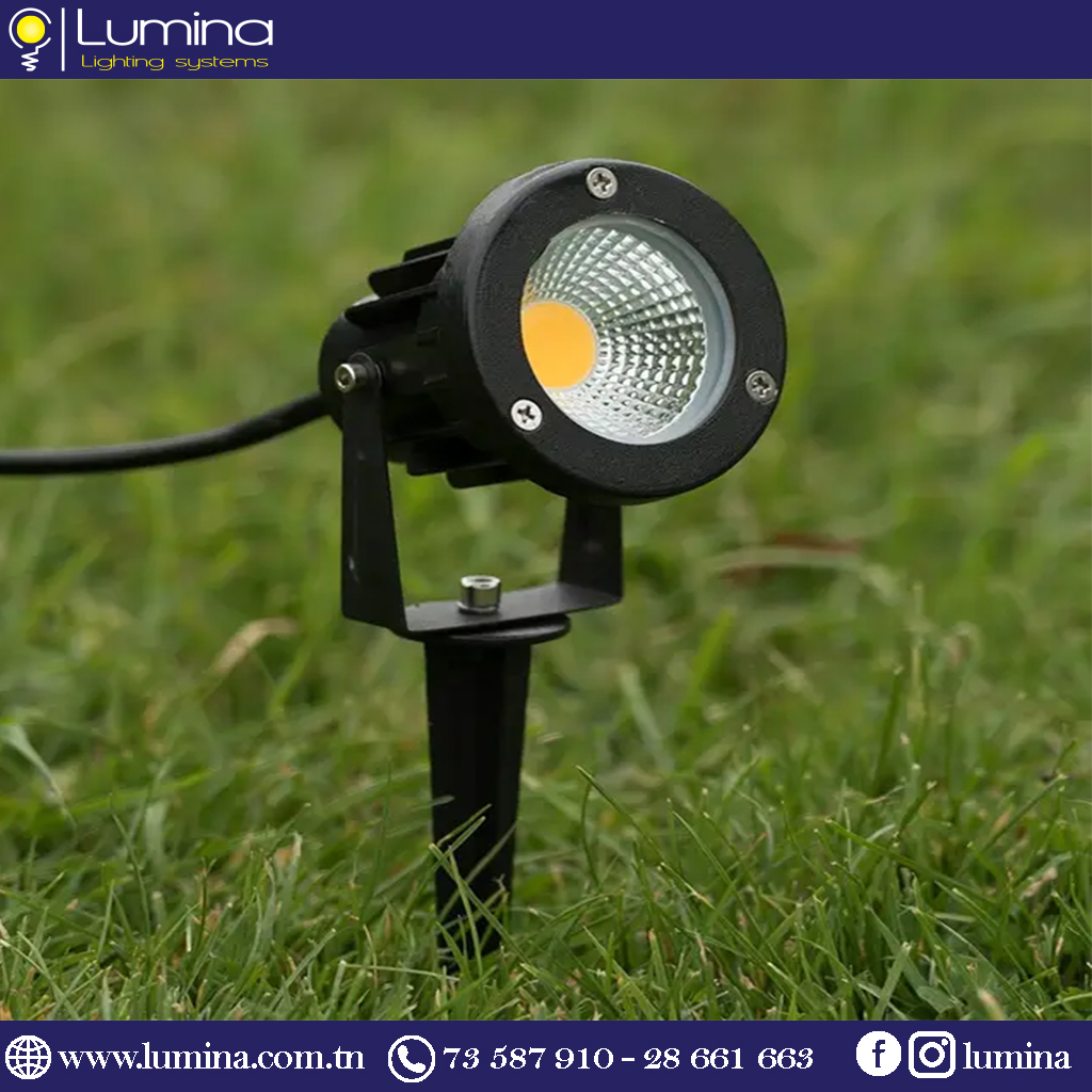 Spot Jardin LED 5W Lumière Bleu HLDC501-5WB