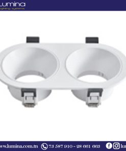 Spot encastrable polycarbonate orientable rond Double blanc INDIRECTE R2420-WH