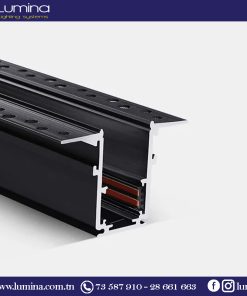 Rail Magnétique Led noir Encastrable 2 mètres 48V MAG-TRACK-2M