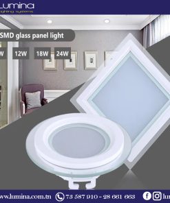 Alternative view of Spot LED SMD en verre encastrable 6W carre 100mm Lumière blanche 6500K